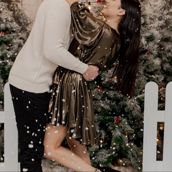 Gianni Binni Christmas dress gold size M - Picture 5 of 6